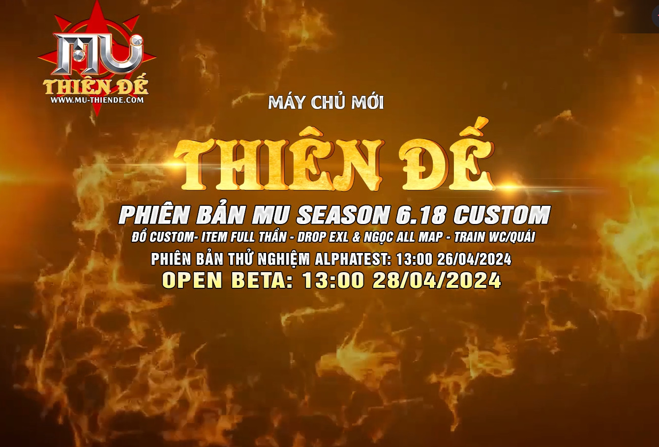 MU Thiên Đế Season 6 ra mắt máy chủ mới Custom, tỷ lệ ép đồ thành công cực cao